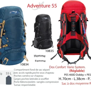 Top 10 🎁 Randonnée Freetime Adventure 55 L-sac À Dos 35 À 55 L – Sac À Dos 55 L. Petite Randonnée 😍 pas cher en vente 7