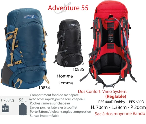 Top 10 🎁 Randonnée Freetime Adventure 55 L-sac À Dos 35 À 55 L – Sac À Dos 55 L. Petite Randonnée 😍 pas cher en vente 3