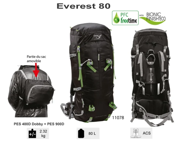 Vente flash ✔️ Randonnée Freetime Everest 80 -sacs À Dos Gros Volume 80 L Pour Longue Randonnée – Freetime 🌟 excellents soldes 4